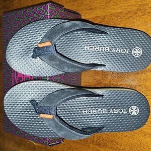 Tory Burch Navy Blue flip flops